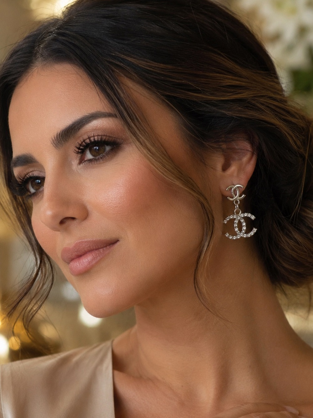 Elegant fashion Silver Crystal Drop Earrings
